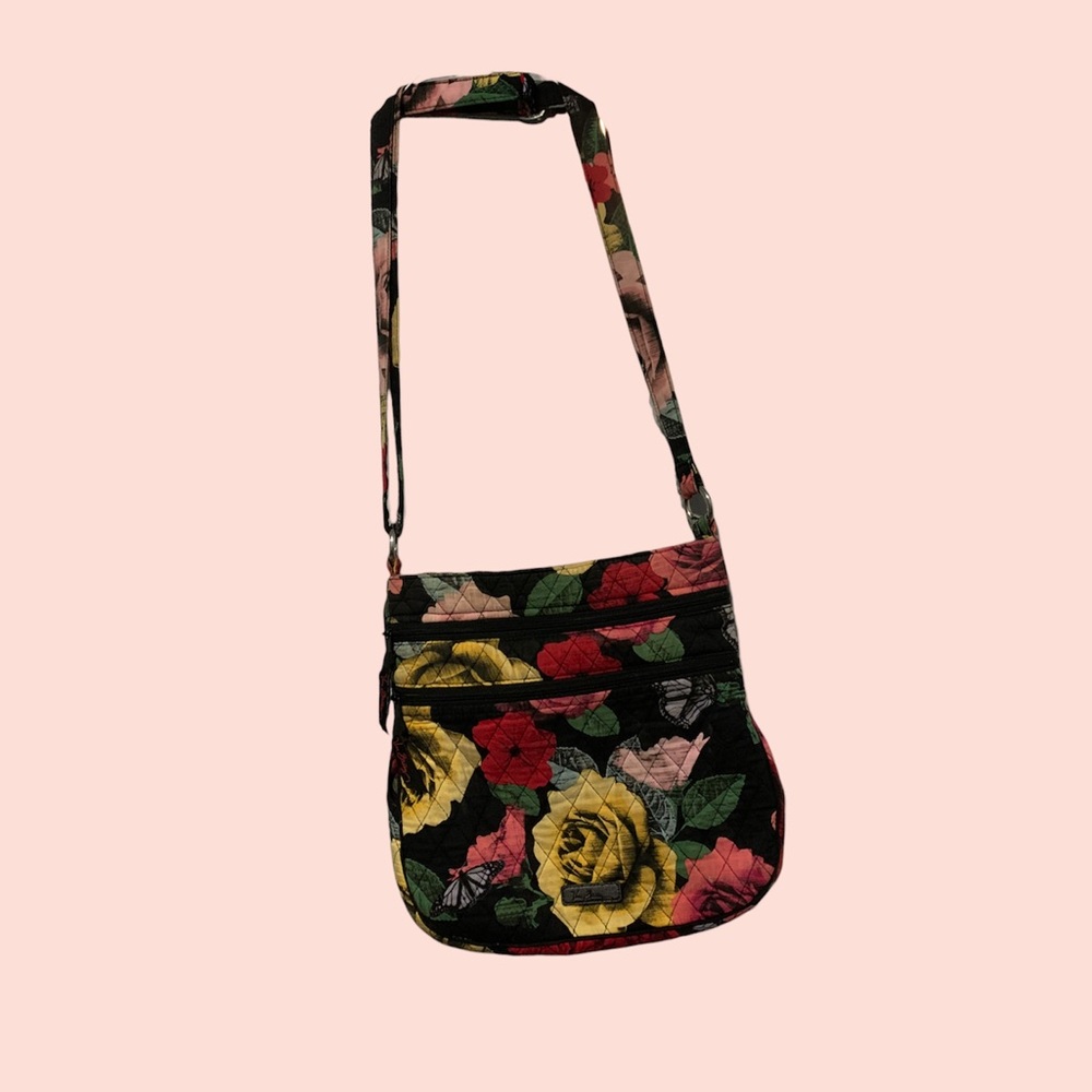 Vera Bradley Floral Zipper Bag Crossbody Small Purse